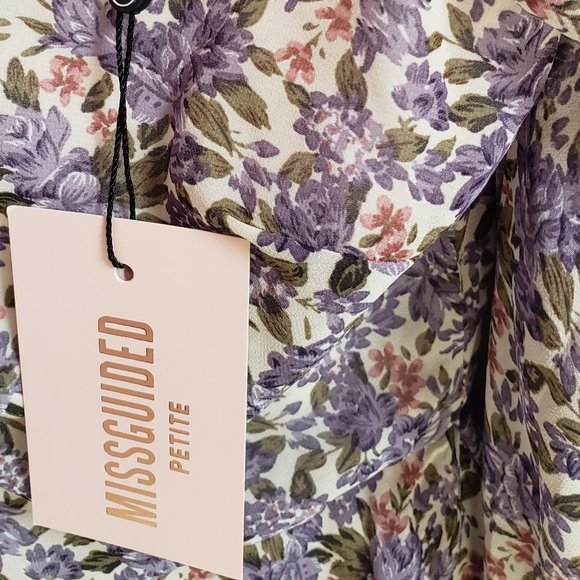 MISSGUIDED PETITE Size Zero Women's Lilac Boho Top - NWT - Picture 4 of 7